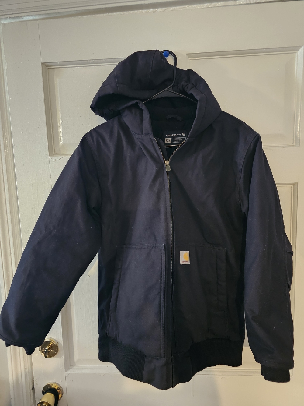 Carhartt insulated quilted hooded jacket size large 14/16.